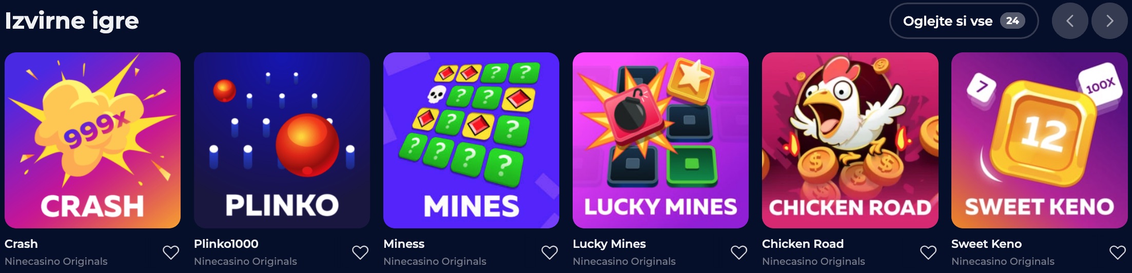 Nine Casino Izvirne igre